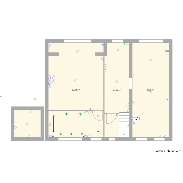 Nedellec. Plan de 5 pièces et 146 m2
