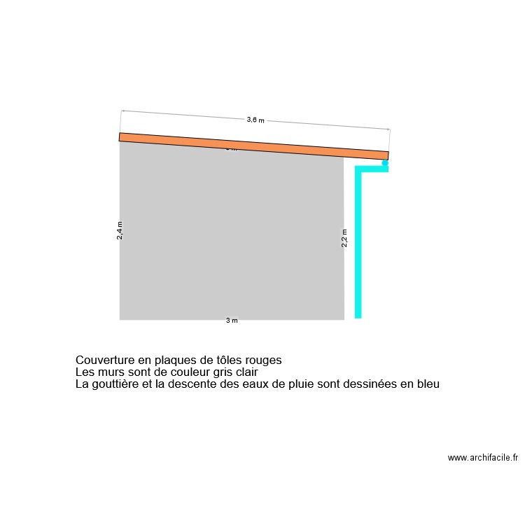 DP04 - Plan de côté abri de jardin parking (face est). Plan de 0 pièce et 0 m2