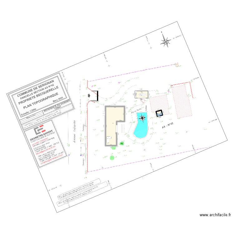 Geometre. Plan de 3 pièces et 119 m2