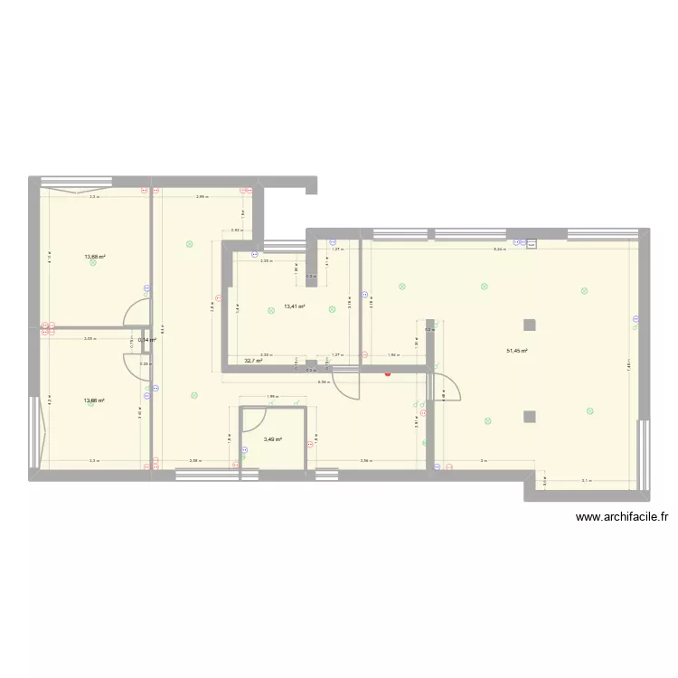 RDC. Plan de 7 Pièces et 129 m² RDC. Plan de 7 Pièces et 129 m²
