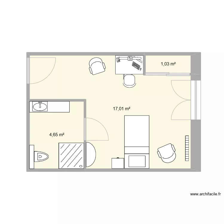 chambre 408 pr&eacute; saint jean. Plan de 