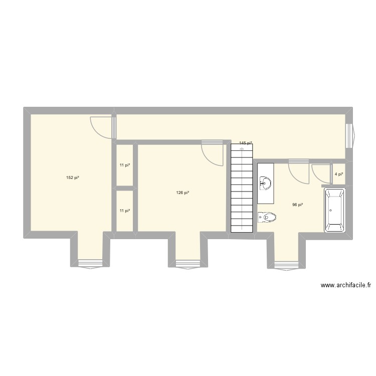 FG-44B. Plan de 7 pièces et 51 m2