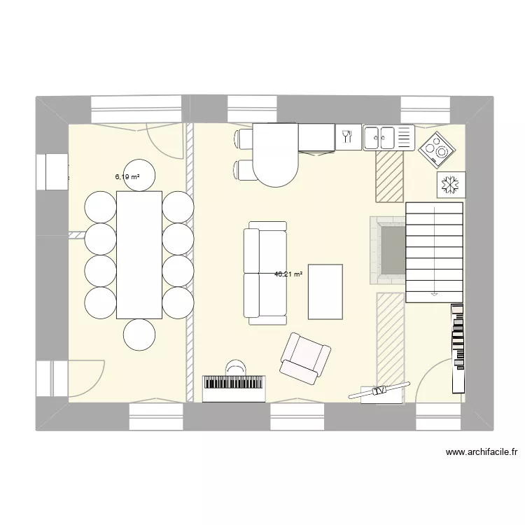 Tannières - Projet N°3. Plan de 2 et 52 m² Tannières - Projet N°3. Plan de 2 et 52 m²