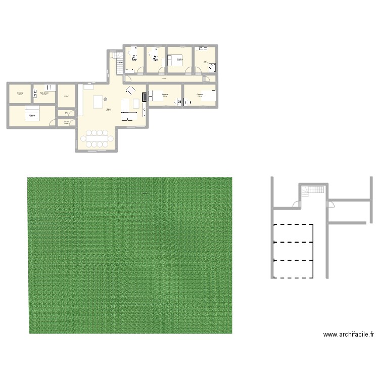 Maison L. Plan de 15 pièces et 162 m2