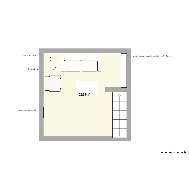 salon de r&eacute;ception. Plan de 
