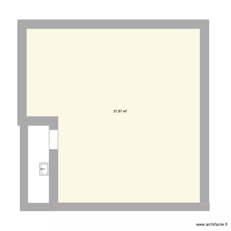 MAISON. Plan de 1 pièce et 58 m²