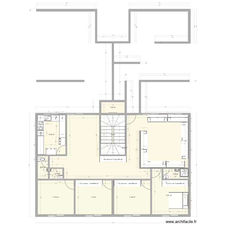 maison ABM 1er &eacute;tage. Plan de 