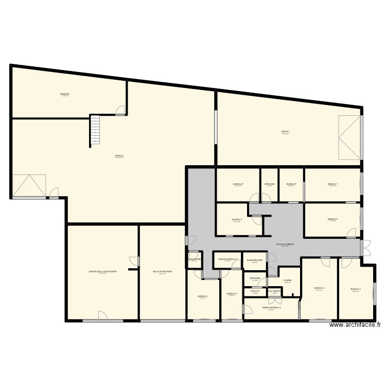 PLAN LP SECURITE. Plan de 24 pièces et 595 m2