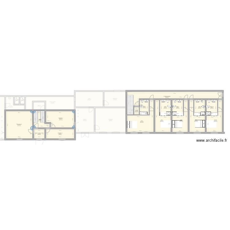 Les 3 saules v3. Plan de 43 pièces et 612 m2