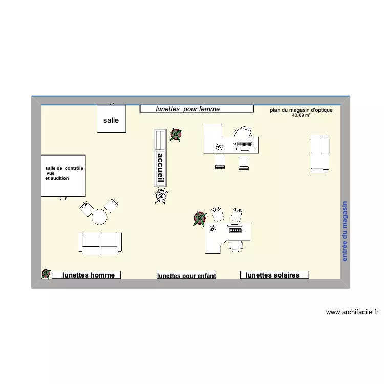 plan du magasin optique. Plan de 