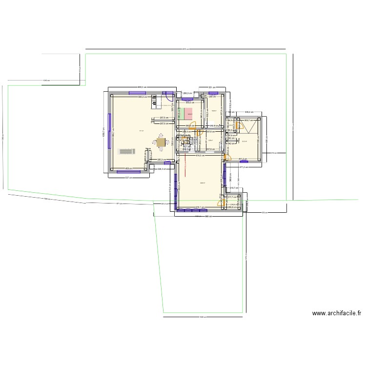 Plan RDC version mitoyen. Plan de 0 pièce et 0 m2