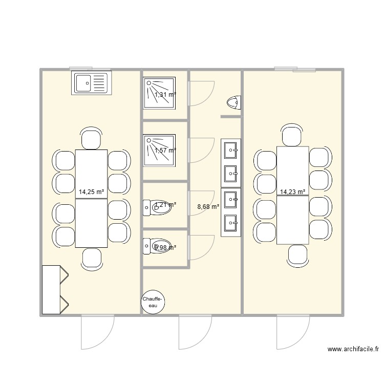 IGE - CHANTIER CHAMBERY. Plan de 7 pièces et 42 m2