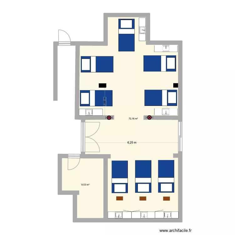 echo option 6. Plan de 2  et 82 m²