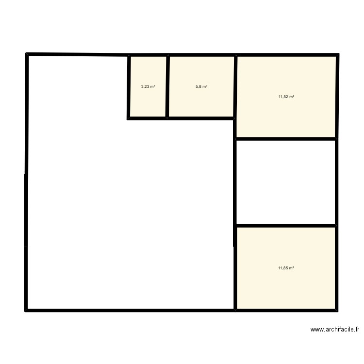 conteneur. Plan de 4 pièces et 33 m2