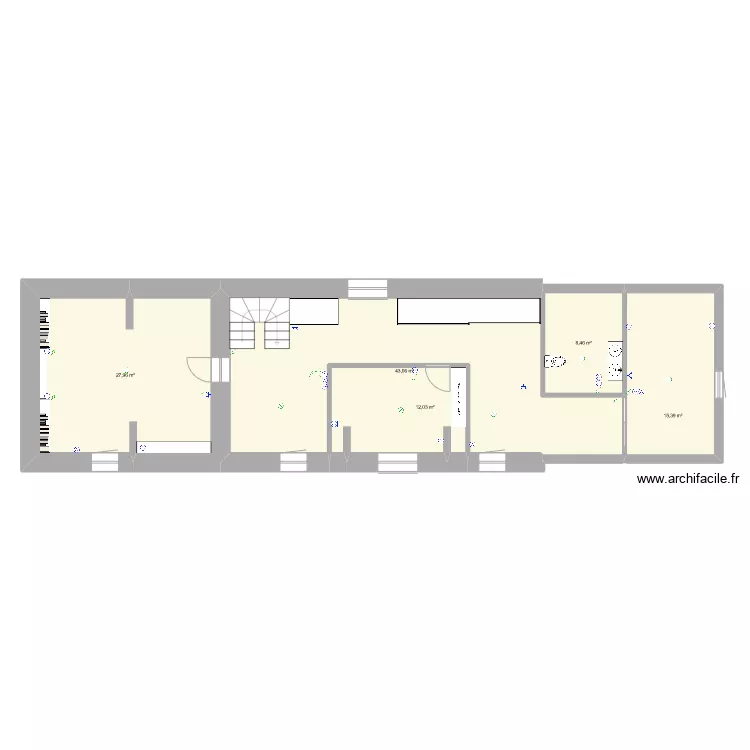 Etage La Lande cabinet de toilette. Plan de Etage La Lande cabinet de toilette. Plan de