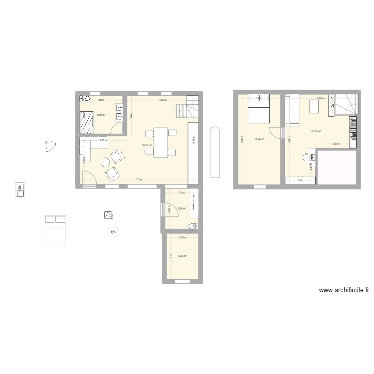 Maison Janvier. Plan de 7 pièces et 99 m2