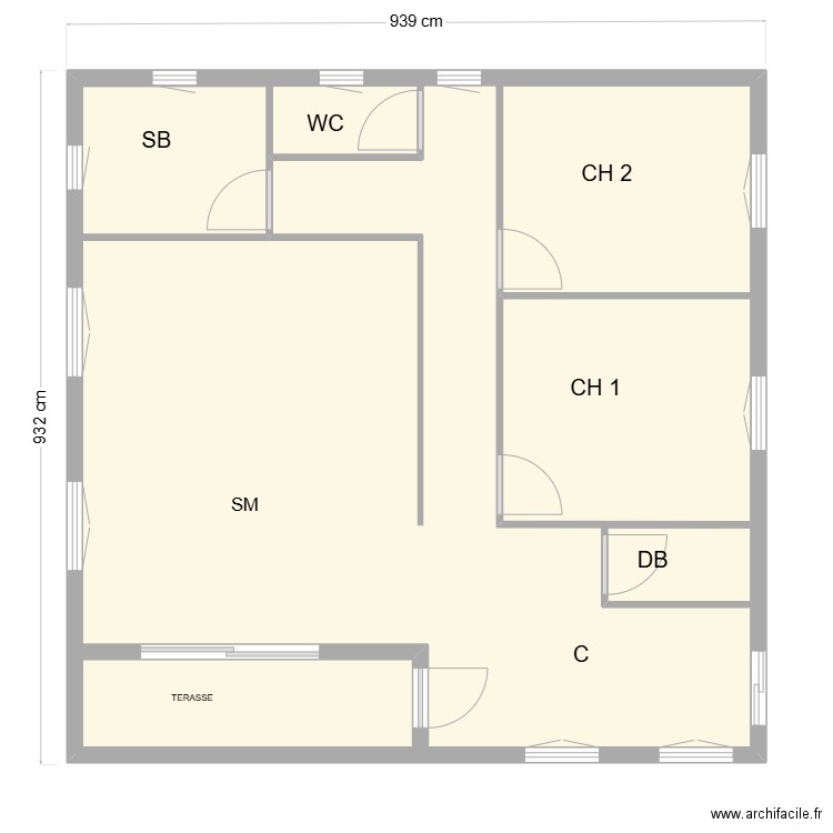 PL6. Plan de 5 pièces et 106 m2