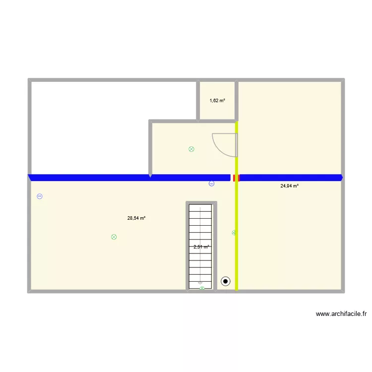 Sous sol. Plan de 4 et 58 m² Sous sol. Plan de 4 et 58 m²