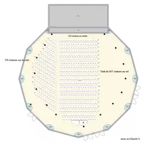 Grande salle avec pavé de chaises 129 chaises coté + pavé central