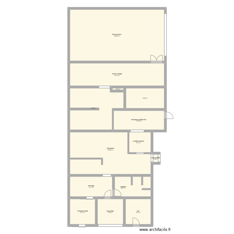 lacours. Plan de 14 pièces et 247 m2