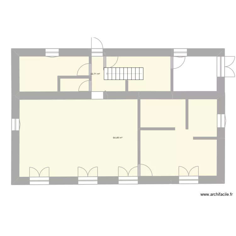 masse 3. Plan de 2  et 89 m²