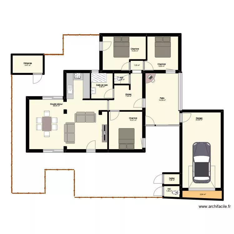 amato  karydes interieur. Plan de 14 Pièces et 128 m²