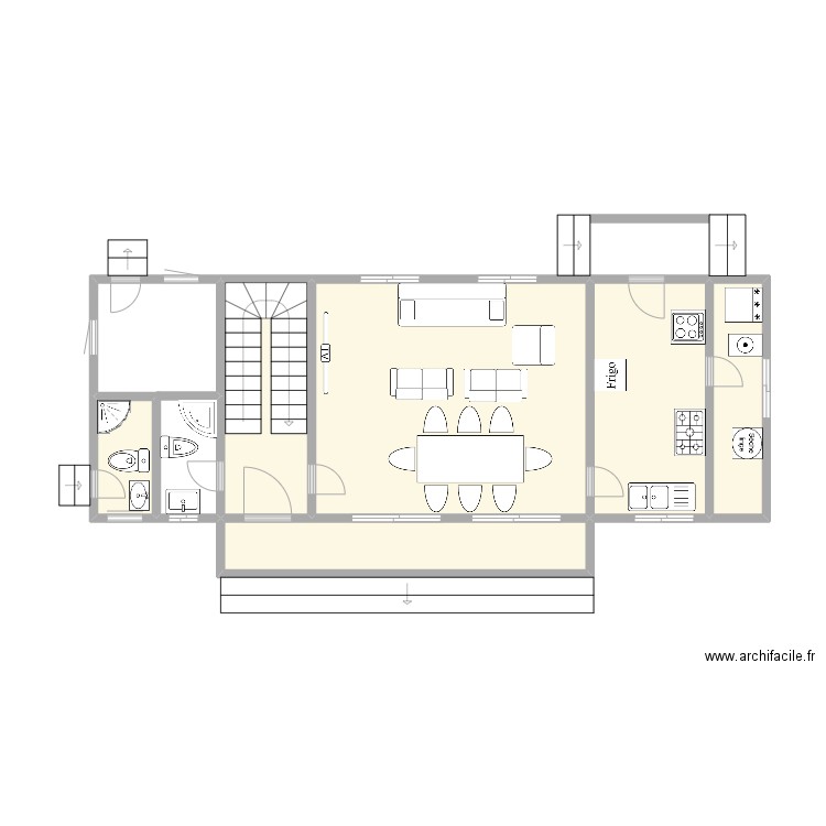 Prisca. Plan de 6 pièces et 41 m2