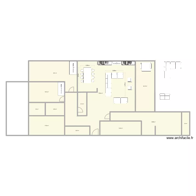 Bouskoura2. Plan de 12  et 255 m²