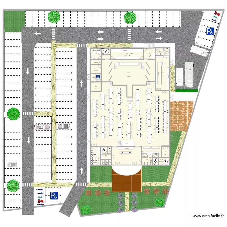 Cabaret tables rectangulaires. Plan de 