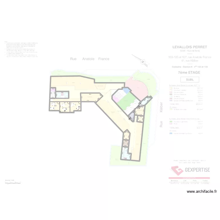 Kleber 7- bureaux direction V3. Plan de 10 et 94 m² Kleber 7- bureaux direction V3. Plan de 10 et 94 m²