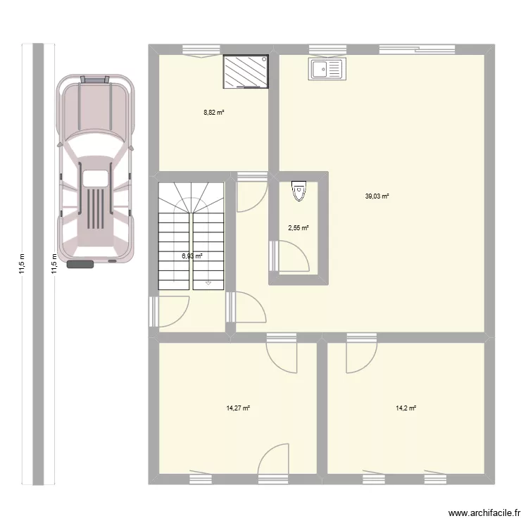 Plan rez. Plan de 6 Pièces et 86 m² Plan rez. Plan de 6 Pièces et 86 m²