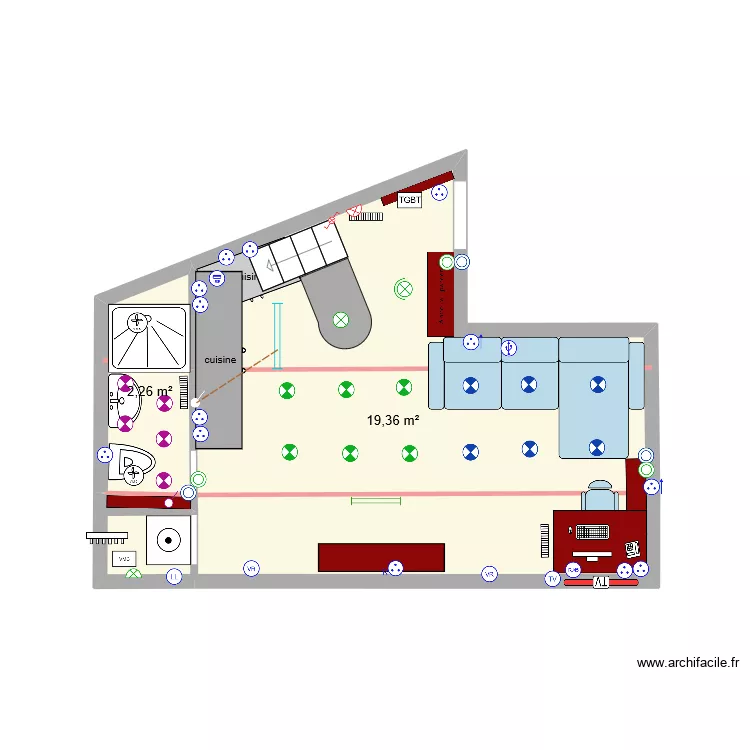 studio v5 ecl. Plan de 