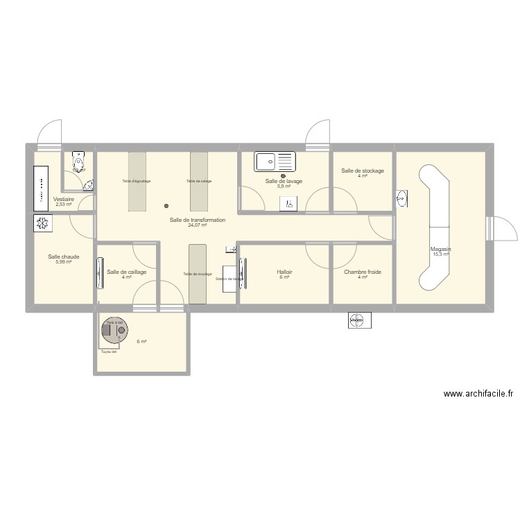 from laurie. Plan de 11 pièces et 79 m2