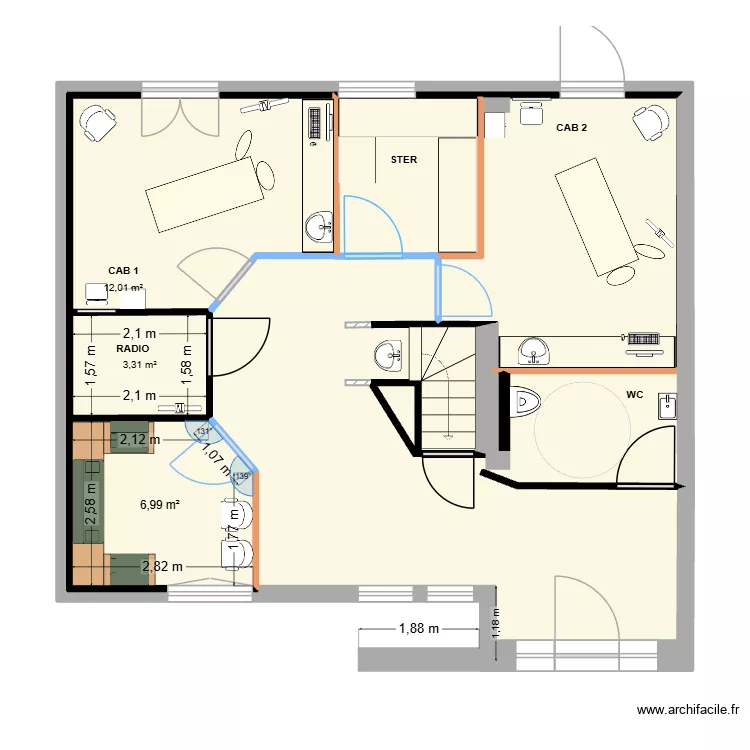 Leroux Sc&eacute;nario 9 bis FIN couleur. Plan de 5  et 115 m²