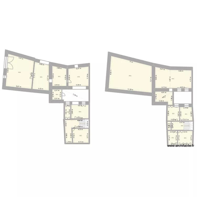coursan. Plan de 19  et 404 m²