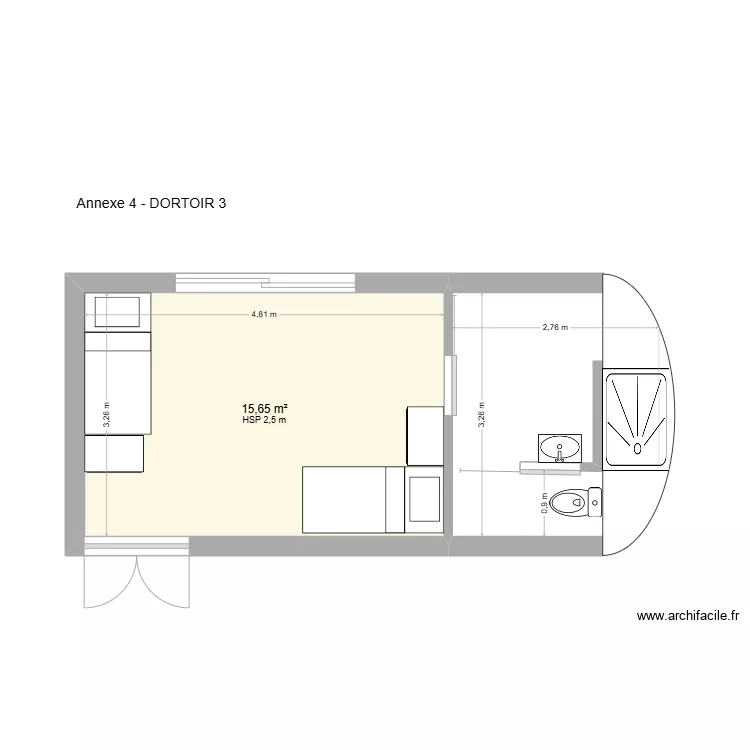 DORTOIR 3. Plan de DORTOIR 3. Plan de