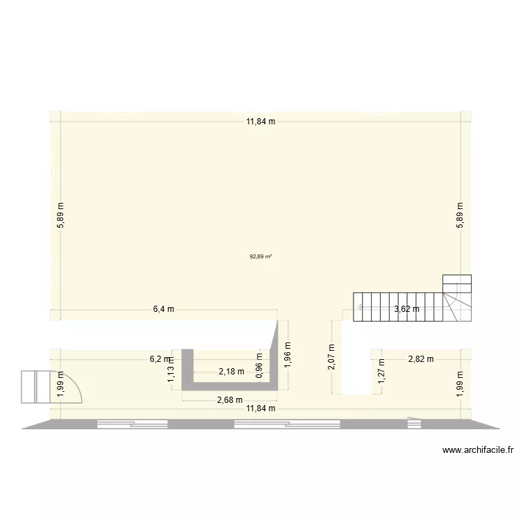 72 pierre hamon. Plan de 1 Pièce et 93 m²