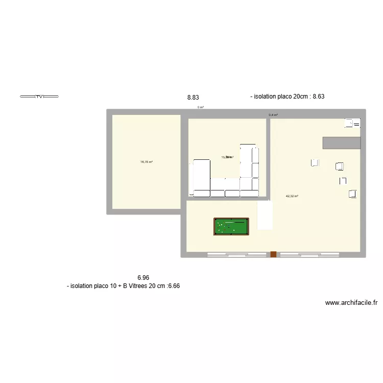 GARAGE + BAIES VITREES. Plan de 5 et 75 m² GARAGE + BAIES VITREES. Plan de 5 et 75 m²
