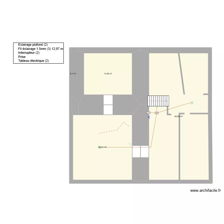 ssol + Elec V2. Plan de 4  et 77 m²
