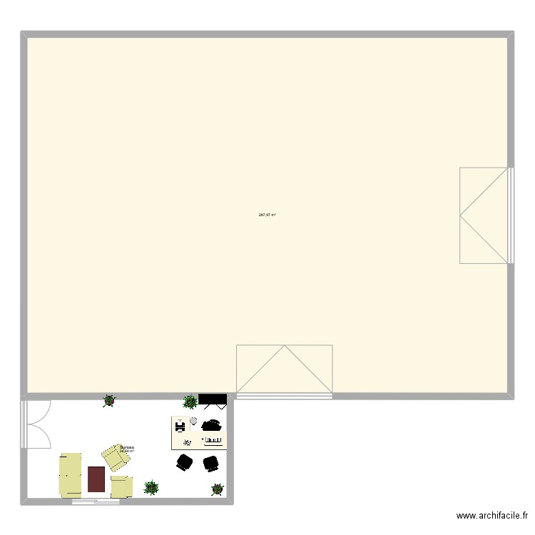 garage. Plan de 2 pièces et 333 m2