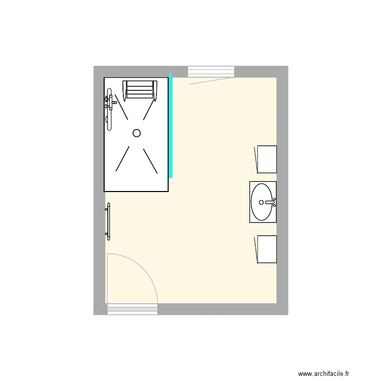 COUESPEL 1. Plan de 1 pièce et 8 m2