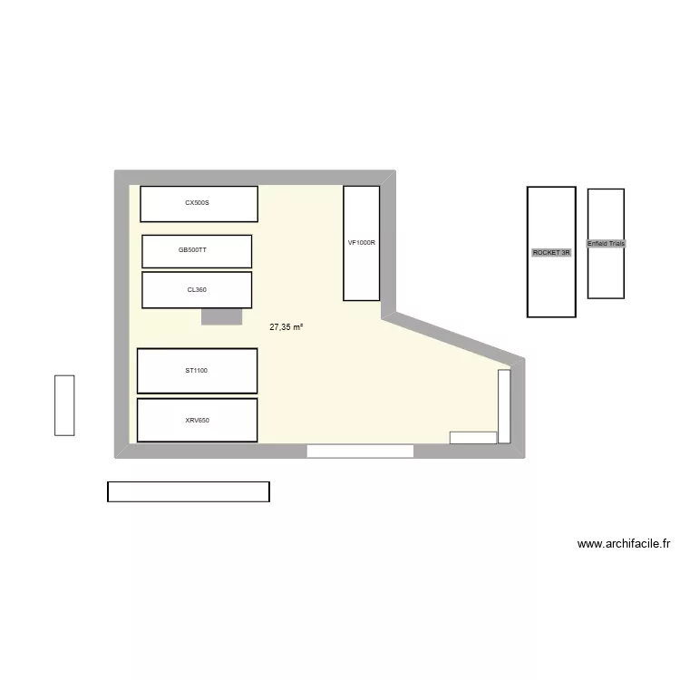 BOISCO. Plan de 1 Pièce et 27 m²