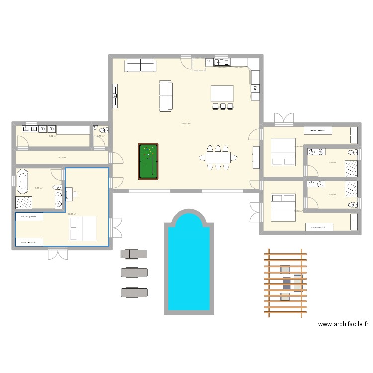 plan maison simplifié. Plan de 10 pièces et 201 m2