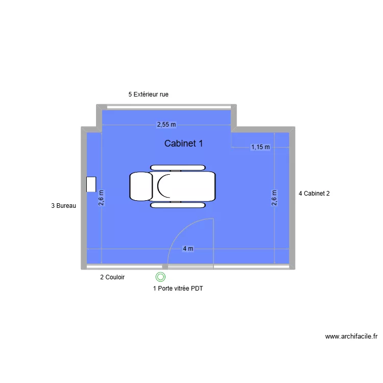 31729 Cabinet 1. Plan de 1  et 12 m²