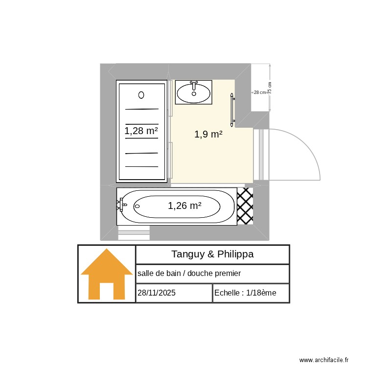 coplo tanguy n°2. Plan de 3 pièces et 4 m2