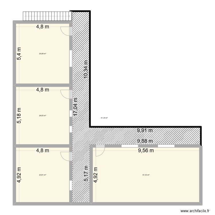 Ecole Vahatra Tsilazaina etage 1. Plan de 5 pièces et 163 m2