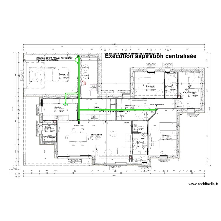 Execution Aspiration centralise la MB2 couleur. Plan de 0 pièce et 0 m2