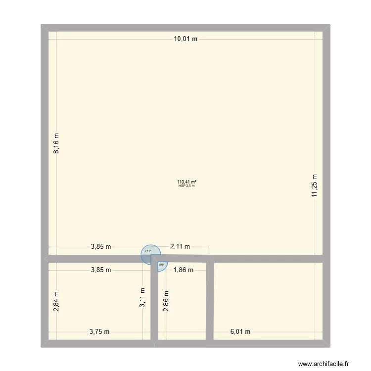 Rez de Chauss&eacute;e. Plan de 1  et 110 m²