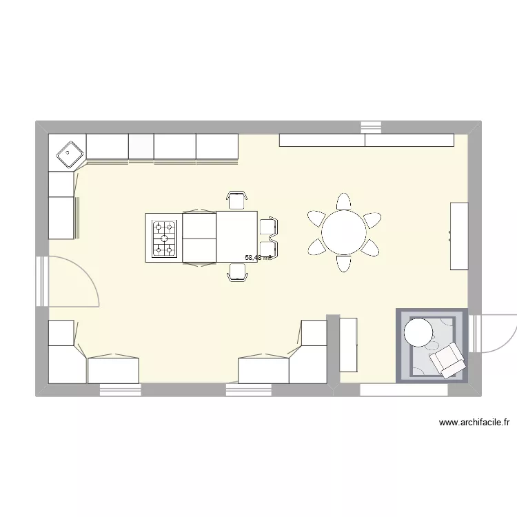 plan nono 4. Plan de 1  et 58 m²
