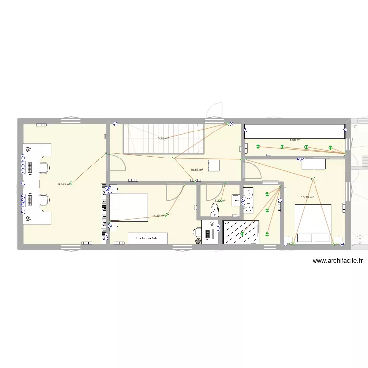 Maison la Haye du puits. Plan de 12 pièces et 210 m²